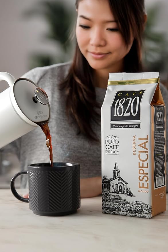 Café 1820 Special Reserve, Premium Costa Rican Ground Coffee, 100% Arabica, Medium/Dark Roast, High Altitude Blend with Aroma & Fruity Notes, 12 oz (2 Pack)
