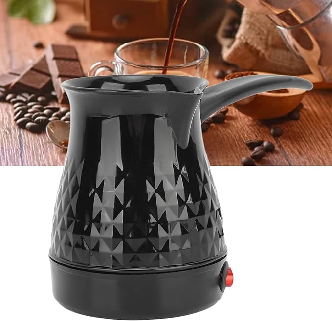 Sanpyl 600ml Stainless Steel Coffee Maker Anti Scald Even Heating Electric with Removable Handle Plug 110V 10.6 oz