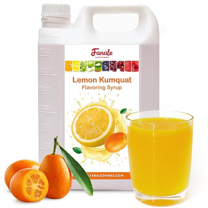 Fanale Premium Flavoring Concentrated Syrup for Bubble Tea 11 lb | Kumquat Flavor Syrup | for Boba Tea, Smoothies, Slushes, Desserts | 11lb | SRP150