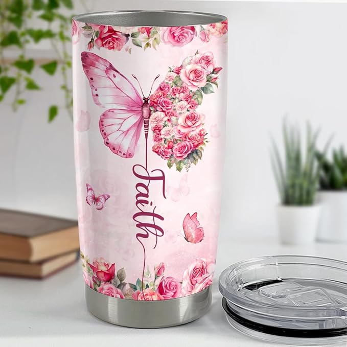 SANDJEST Inspirational Gifts for Women Gods Say You Are Tumbler 20oz Stainless Steel Insulated Coffee Travel Cup Mug Motivational Christian Gift for Women Birthday Christmas