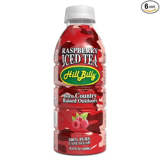 HillBilly Iced Teas, Raspberry Iced Tea, 6 Count