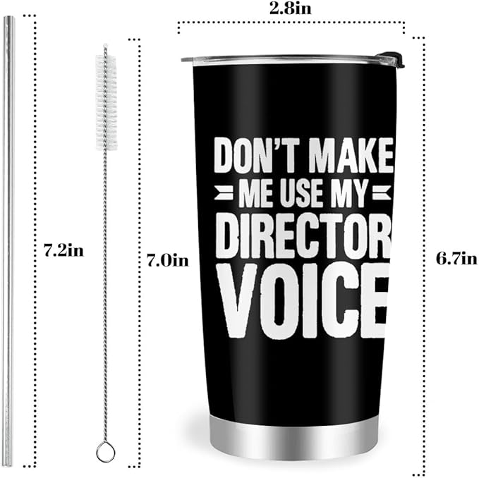 Director Gifts Tumbler, 20oz Stainless Steel Travel Coffee Mug for Band, Art Theater Movie Film, Program Director, Boss Appreciation