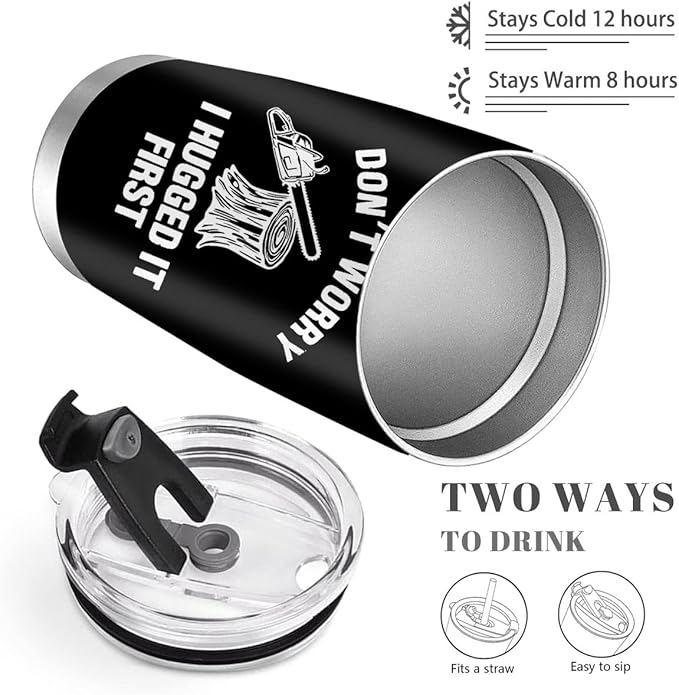 Arborist Gifts for Men, Chainsaw Man Gifts for Dad, Stainless Steel Insulated Tumbler 20oz