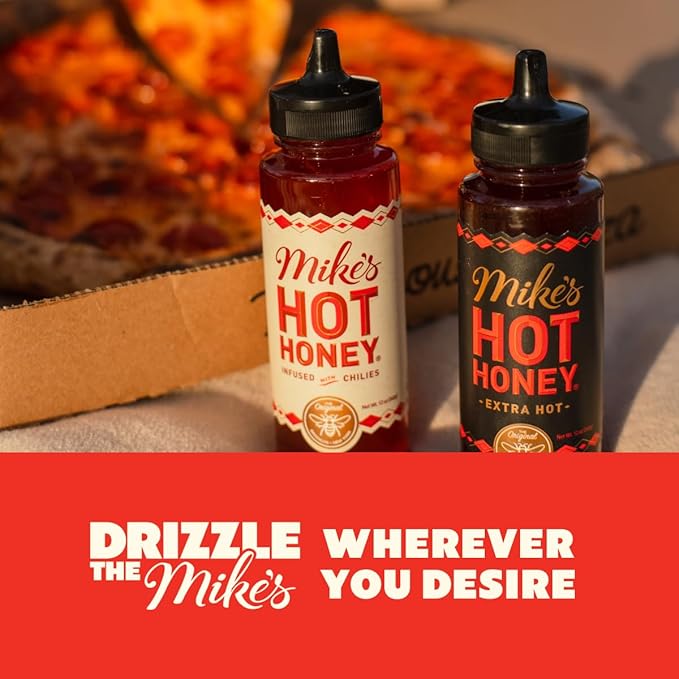 Mike's Hot Honey, Original & Extra Hot, America's #1 Spicy Honey with Chili Peppers, (10oz Bottle, 2 Pack)