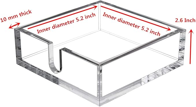 CY craft Acrylic Cocktail Paper Napkin Holder,Decorative Clear Cocktail Napkin Caddy Beverage Napkin holder,Pack of 1