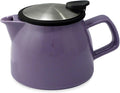 FORLIFE Bell Ceramic Teapot with Basket Infuser, 16-Ounce/470ml, Purple