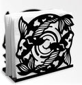 Koi Fish Decorative Black Metal Napkin Holder for Table, 5.3" x 4.9" x 1.9" Fish Animal Standing Napkin Holder for Home Kitchen Restaurant Picnic Party Coffee Bar Dining Room