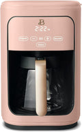 Beautiful 14-Cup Programmable Drip Coffee Maker with Touch Display - Automatic Coffee Machine with Timer for Home & Office - by Drew Barrymore (Rose)