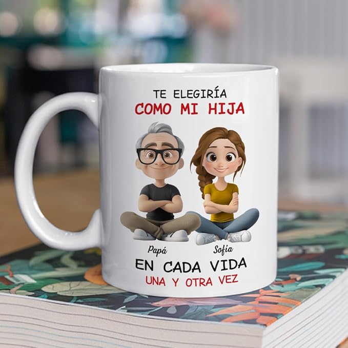 Wrappiness Custom Coffee Mug for Daughter from Father – Personalized Gift for Daughter on Birthdays, Christmas, New Year, Always Choose You from Dad