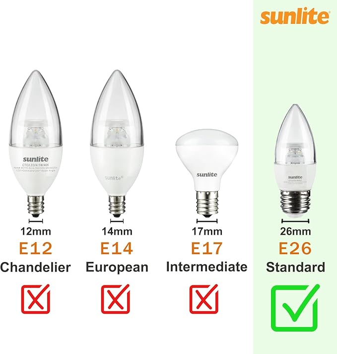 Sunlite ShabBulb, Shabbat Permissible LED Light Bulb, 7 Watt (40 Watt Equivalent) 3000K Warm White, 2 Pack