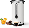 120 Cups Large Coffee Urn with Double Wall Insulation, 18L/4.8 Gallon Stainless Steel Commercial Electric Coffee Maker with Hot Drinks and Hot Water, for Weddings, Parties, Catering, and Buffets