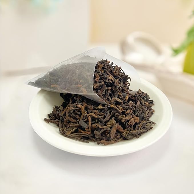 XIEJINJI Premium Puerh Tea - Eco-Conscious Black Tea Bags - Resealable Bag - Fully Fermented Tea Buds with Aged Aroma - Rich & Smooth - 40 * 3.2g