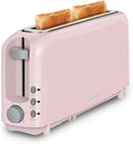 SEEDEEM 2 Slice Slim Toaster, Single 10" Long Slot Toaster Fits Bagels & Artisan Bread, 6 Shade Settings, Cancel/Reheat/Defrost, Removable Crumb Tray, Auto Shut-Off, Pink