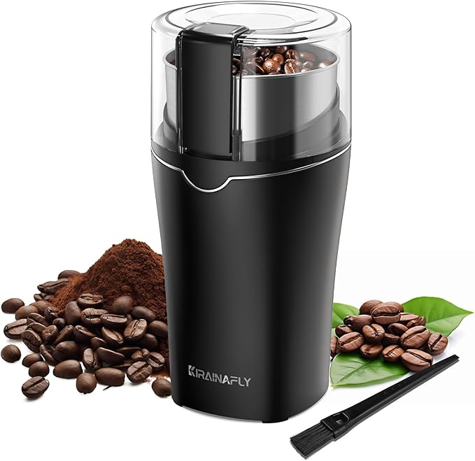 Electric Spice Grinder,300W Coffee Bean Grinder for Kitchen,Stainless Steel Removable Chamber,Up to 12 Cups, Easy for Coffee Beans,Spices,Herb,flaxseed and Nuts,Silver