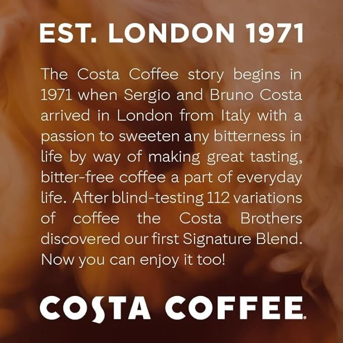 Costa Coffee Dark Roast Single Serve Pods - Signature Blend - 10 ct Box (Pack of 6)