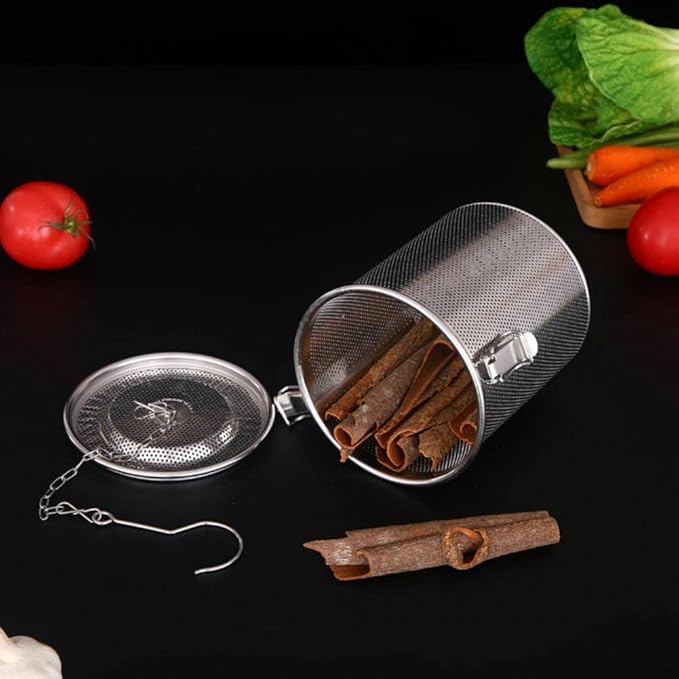 AUNMAS Stainless Steel Tea Ball Strainer and Filter, 4.7 Inch Infusion Basket for Loose Leaf Tea, Soup Seasonings, Broth with Hook,12 x 13cm