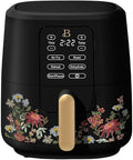 Beautiful by Drew Barrymore 6-Quart Digital Air Fryer, TurboCrisp Technology, Touch-Activated Display, 1750W, 90–400°F, Dishwasher-Safe Basket (BLACK WILDFLOWER)