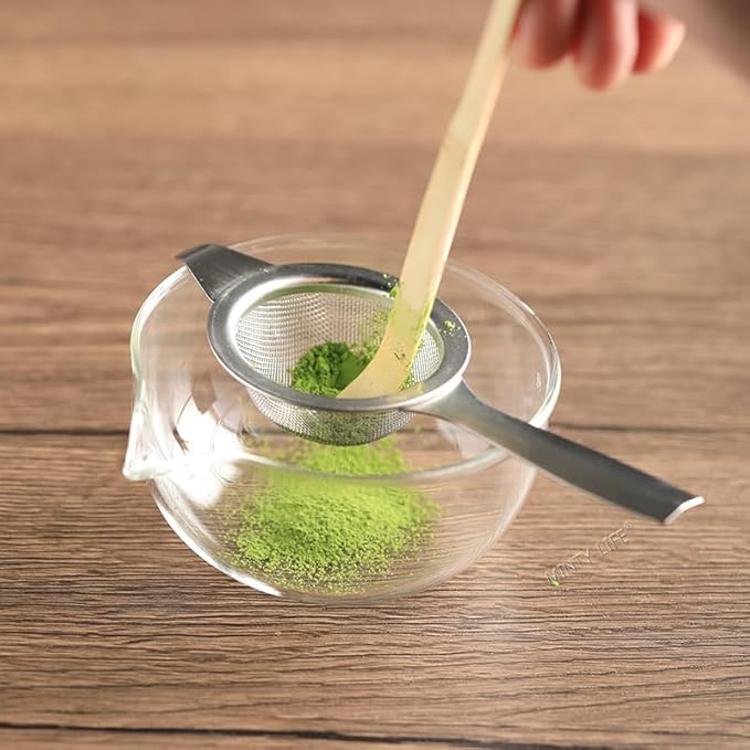 2.2" Mini Matcha Sifter, 30 Fine Mesh T304 Stainless Steel, Tea Strainer, Cocktail Strainer with Base (Gold)