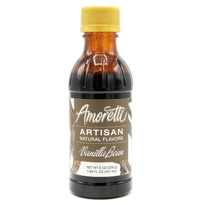 Amoretti - Natural Vanilla Bean Artisan Flavor Paste, 8 oz, Perfect For Ice Cream, Beverages, Cakes, and more, Preservative Free, Vegan, Gluten Free, No Artificial Sweeteners, Highly Concentrated