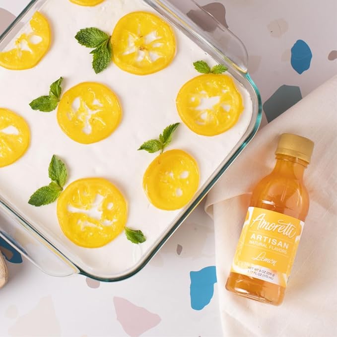 Amoretti - Natural Lemon Artisan Flavor Paste, 2.2 lbs, Perfect For Ice Cream, Beverages, Cakes, and more, Preservative Free, Vegan, Gluten Free, No Artificial Sweeteners, Highly Concentrated