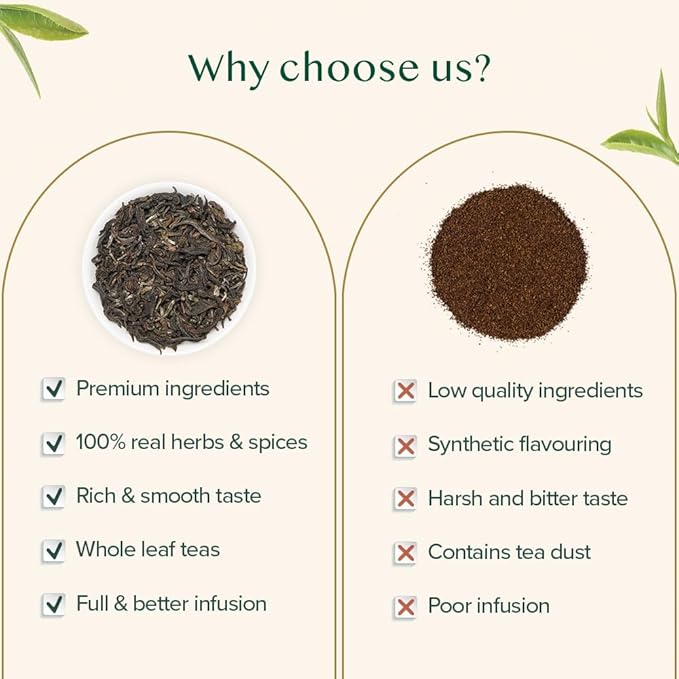 VAHDAM, First Flush Darjeeling Tea - 50 Cups (3.53oz) | Loose Leaf Black Tea - Flowery, Aromatic & Delicious | Picked, Packed & Shipped Direct From India | Champagne Of Teas | Mellow & Fragrant