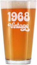 Vintage 1968 Pint Glass for Beer - 57th Birthday Gifts for Men or Women Turning 57 - Fun Bday Party Decor - 16 oz