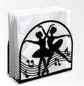 Ballerina Decorative Black Metal Napkin Holder for Table, 5.3" x 4.9" x 1.9" Ballet Dancer Standing Napkin Holder for Home Kitchen Restaurant Picnic Party Coffee Bar Dining Room
