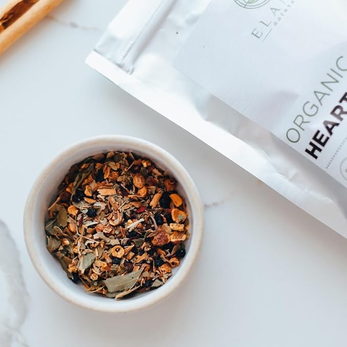 Organic Heart Calm Tea 4 oz. (113g), Blood Pressure Tea to Maintain Healthy Pressure, Circulation Balance, Delicious Tasting, USDA Certified Organic, Cut & Sifted
