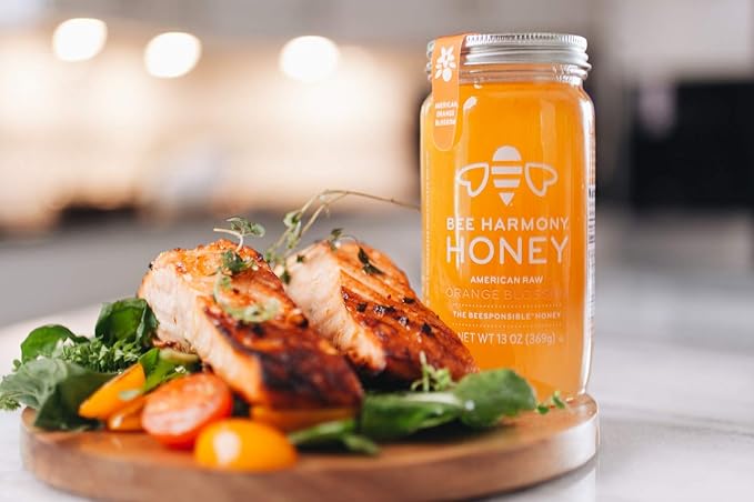 Bee Harmony Orange Blossom Raw Honey, 12 OZ (Pack of 2), from California