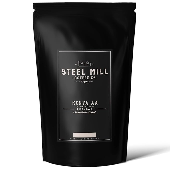 Steel Mill Coffee Co. Kenya AA Ground Coffee - 12 oz, Medium Roast, 100% Arabica, Single-Origin, Vegan, Gluten-Free, Sugar-Free, African Origin