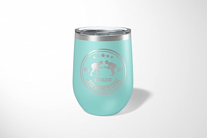 Wrestling Coach gifts, Tumbler, Coach tumbler, Wrestling gifts, Coach Beer glass, Coach gift, Wrestling Coach, Coach gifts, Wrestling Coach (Wrestling Circle, Mint, 12oz Wine Tumbler)