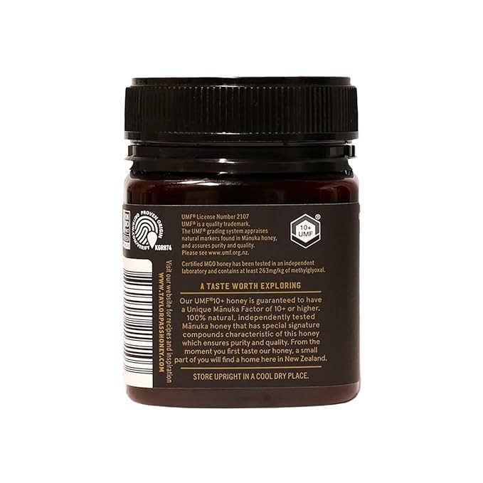 Taylor Pass Honey Co Manuka Honey UMF 10+ MGO 263+ | Monofloral, Sustainable Premium New Zealand Honey | Certified Non-GMO, Halal, BPA-Free Jar | 8.83oz
