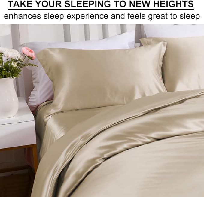 Ravmix Silk Pillow Cases with Zipper, 21momme Mulberry Silk Pillowcase for Hair Skin Health, Soft Smooth Breathable Cool Pillow Cover for Beauty Sleep with Gift Box 1PC(Standard 20"x26", Taupe)