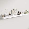 Fun Memories Rustic Real Wood Floating Shelves, 8 Inch Deep Floating Shelf Wall Mounted, 48" W x 8" D Wall Shelves Storage Shelves for Living Room, Bedroom, Bathroom, White Finish, Set of 1