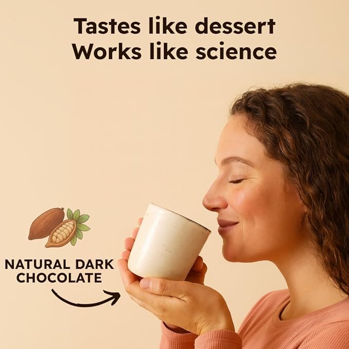 Brainoa Sleep Cocoa for Chocolate Lovers – With Magnesium Glycinate, Ashwagandha, Reishi Mushroom & L-Theanine – Bedtime Sleep Aid Drink for Adults – No Melatonin, Added Sugar, or Artificial Flavors