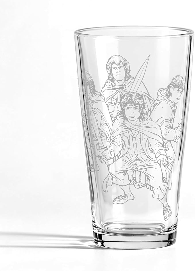 THE HALFLINGS Engraved 16oz Pint Glass | Inspired by Tolkien Power Ring and Middle Earth | Great Christmas Gift Idea | Unique Elvish Fantasy Wizard Fantasy Decor!