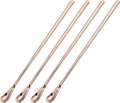 uxcell 4Pcs Stainless Steel Mixing Spoon 8.7 Inch Cocktail Stirrer Bar Spoon Drink Stirring Spoon with Long Handle for Bar Cocktail Ice Tea, Rose Gold