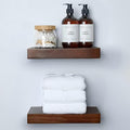 Homeforia Walnut 12 inch Floating Shelf, High End Solid Real Wood Small 12inch Floating Shelves for Wall Mounted, Dark Brown 12in Floating Shelves, Heavy Duty Bracket, 12 X 6.5 X 1.75 inches, Set of 3