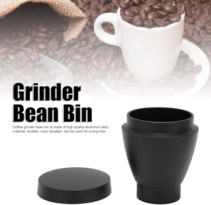60g Reusable Aluminium Alloy Coffee Grinder Bean Bin (Black)