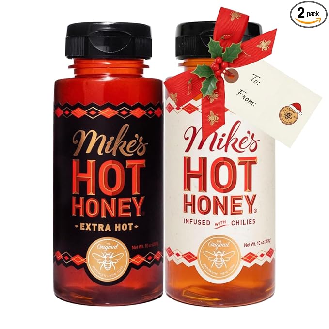 Mike's Hot Honey, Original & Extra Hot, America's #1 Spicy Honey with Chili Peppers, (10oz Bottle, 2 Pack)