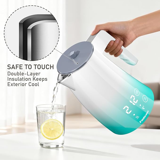 electric kettle with 5 presets temperature control (Blue Gradient)