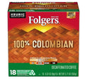 Folgers Decaf 100% Colombian Medium Roast K Cup Pods for Keurig Brewers, 18 Count, Packaging May Vary