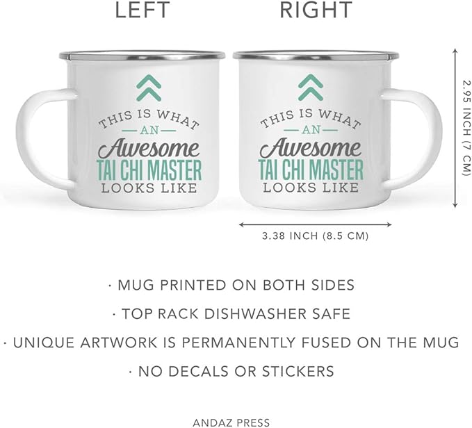 Andaz Press 11oz. Stainless Steel Campfire Coffee Mug Gift, This is What an Awesome Tai Chi Master Looks Like, 1-Pack, Birthday Gift Ideas Coworker Him Her, Includes Gift Box
