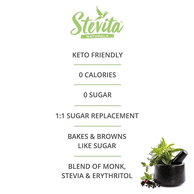 Stevita Organic Monk Fruit Bake-It-Better Pouch - 12 oz - Baking Sugar Alternative with Monk Fruit, Stevia & Erythritol - No Calories - USDA Organic, Non-GMO, Vegan, Keto, Paleo, Gluten Free