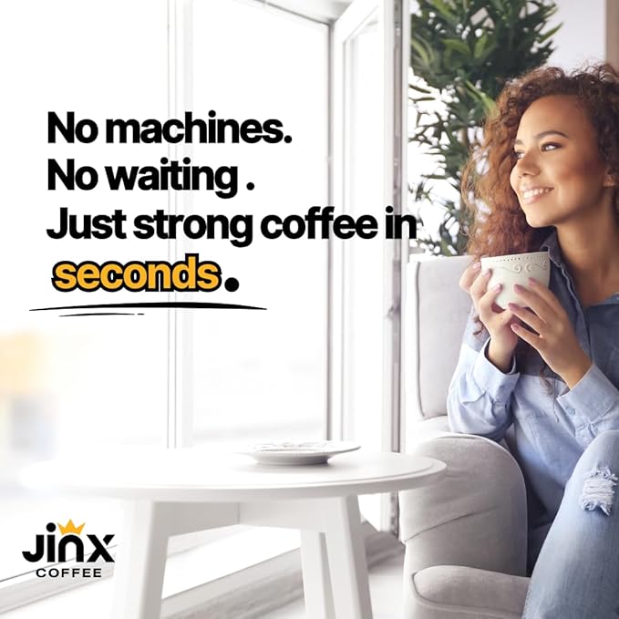 Jinx Coffee Concentrate – 50x Stronger Cold Brew Coffee | Strong Caffeine Concentrated Liquid, Perfect for Instant Hot or Iced Coffees, Cold Brew Concentrate, Hot Drinks, and Instant Espresso | 48 Servings of Premium Concentrated Coffee