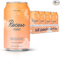 Recess Mood Magnesium & Adaptogen Drink, Relaxation Beverage, 12 ounce (Peach Ginger, 12 pack)