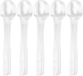 9" Clear Plastic Spoons, Heavy Duty Disposable Spoons, 96 Pack Long Handle Spoon, Plastic Cutlery for Cocktail Stirring Dessert Milkshakes Ice Cream Tea and Floats