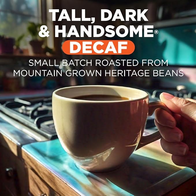 Maud's Dark Roast Decaf Instant Coffee, 24 ct, 100% Arabica Coffee, Instant Hot or Iced Coffee - Just add water