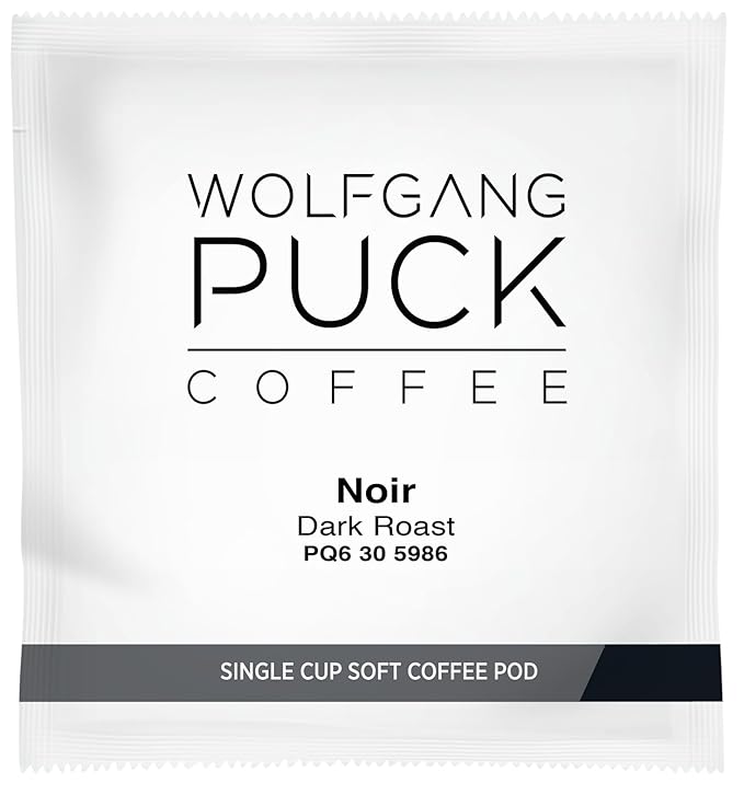 Wolfgang Puck Coffee, Noir, 12 Gram Soft Pods, 16 Count (Pack of 6)