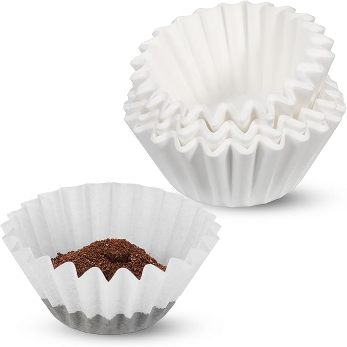 Basket Coffee Filters 8-12 Cup, 100 Count Flat Bottom Paper Filters for Drip Coffee Makers, Compatible with Mr. Coffee, BLACK+DECKER, Cuisinart, White - Package May Vary